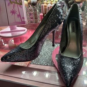 Steve Madden Silver Sparkle Stiletto